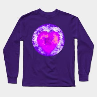 PINK LOVE HEART CIRCLE, PURPLE AND PINK, HANDWRITTEN WORD LOVE Long Sleeve T-Shirt